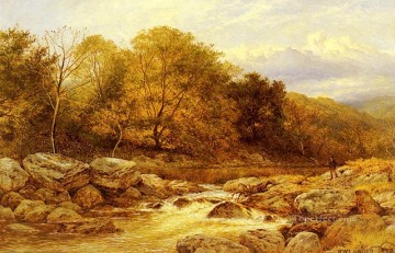 ブルック川の流れ Painting - 北ウェールズのラグウィーの風景について ベンジャミン・ウィリアムズ・リーダー・ブルック